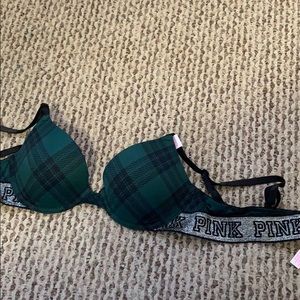 Green plaid t-shirt bra- never worn
